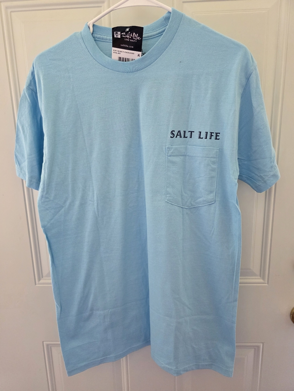 Salt Life Light Blue Short Sleeve Pocket Tee Size Medium-New With Tags